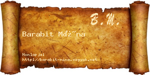 Barabit Mína névjegykártya